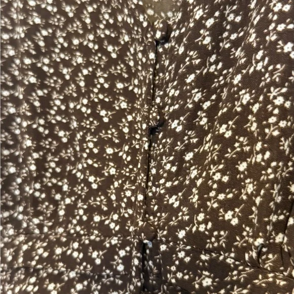Aura Brown Floral Button-front Sundress - Picture 3 of 8
